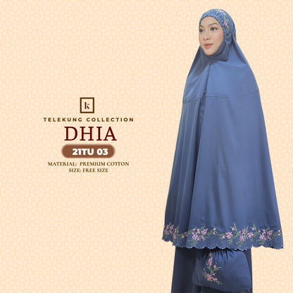 Telekung Khaulah Cantik Inspired Dhia Cotton Series (21TU)