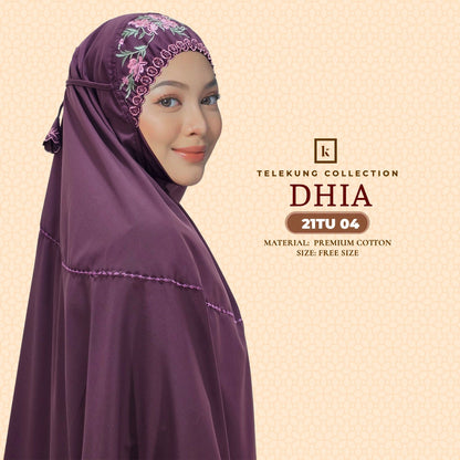 Telekung Khaulah Cantik Inspired Dhia Cotton Series (21TU)