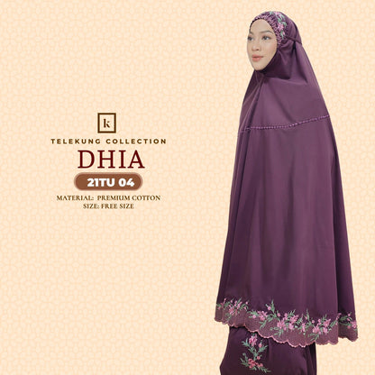 Telekung Khaulah Cantik Inspired Dhia Cotton Series (21TU)