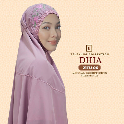 Telekung Khaulah Cantik Inspired Dhia Cotton Series (21TU)