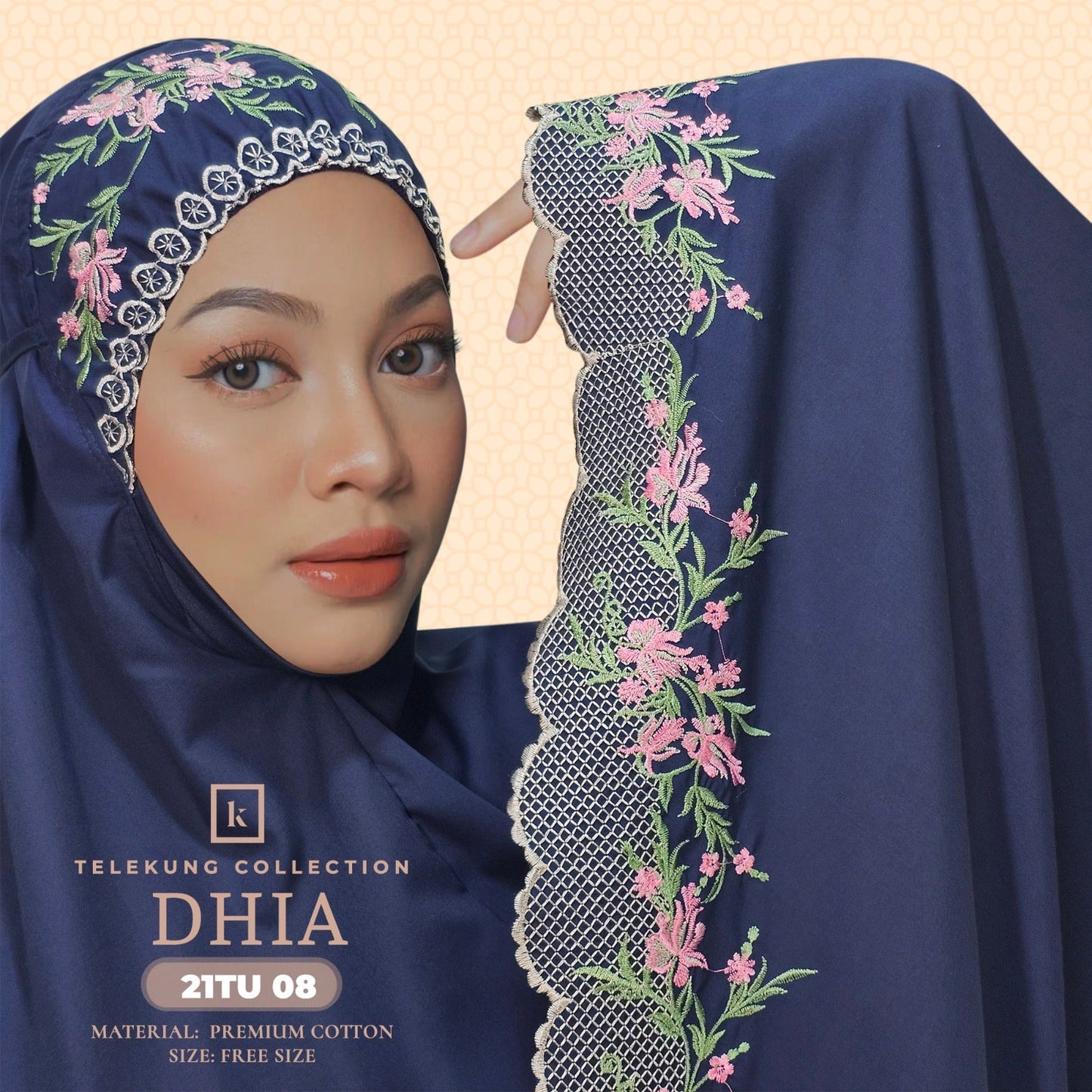Telekung Khaulah Cantik Inspired Dhia Cotton Series (21TU)