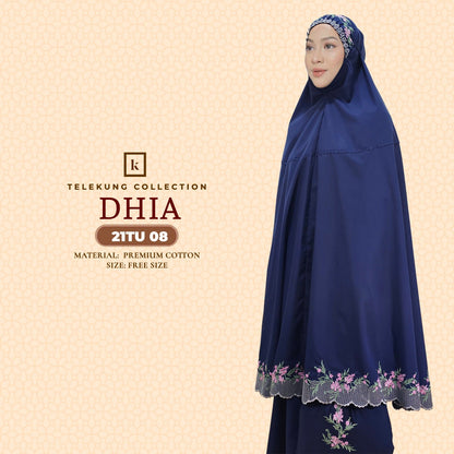 Telekung Khaulah Cantik Inspired Dhia Cotton Series (21TU)