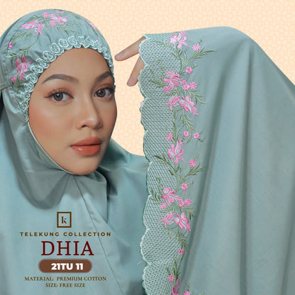 Telekung Khaulah Cantik Inspired Dhia Cotton Series (21TU)