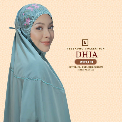 Telekung Khaulah Cantik Inspired Dhia Cotton Series (21TU)