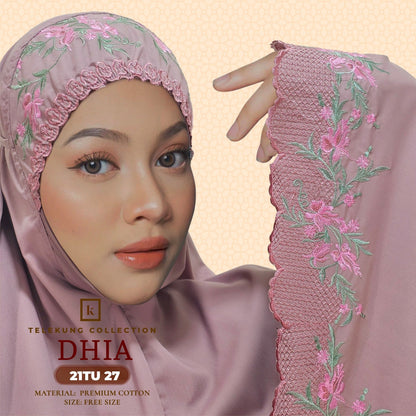 Telekung Khaulah Cantik Inspired Dhia Cotton Series (21TU)
