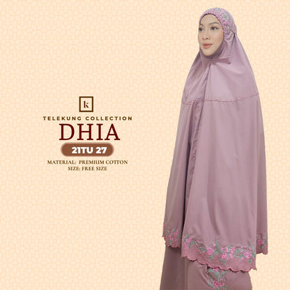 Telekung Khaulah Cantik Inspired Dhia Cotton Series (21TU)