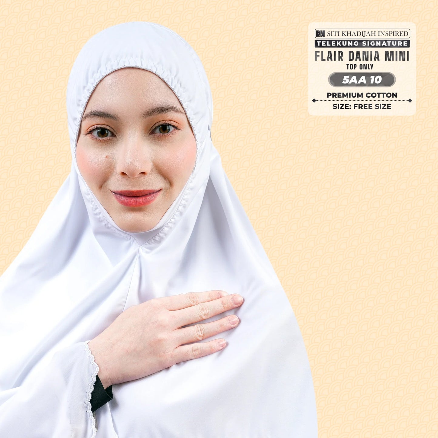 Telekung Siti Khadijah Flair Dania Mini (Top Only) - Free Woven bag (5AA)