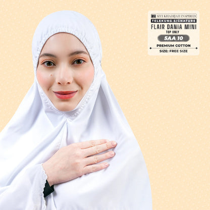 Telekung Siti Khadijah Flair Dania Mini (Top Only) - Free Woven bag (5AA)