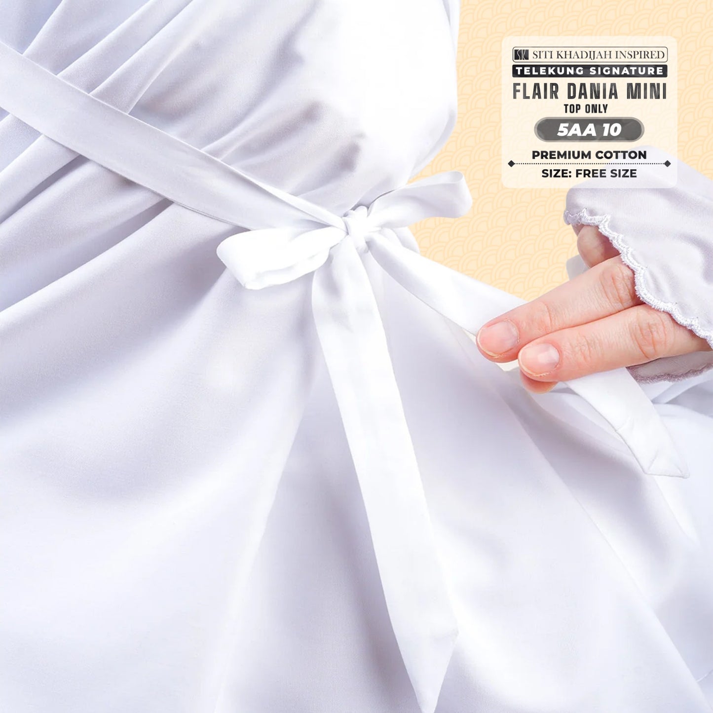 Telekung Siti Khadijah Flair Dania Mini (Top Only) - Free Woven bag (5AA)