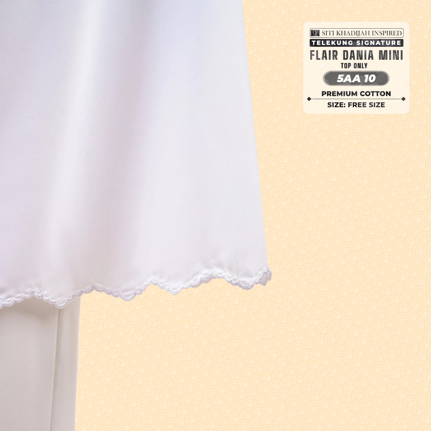 Telekung Siti Khadijah Flair Dania Mini (Top Only) - Free Woven bag (5AA)