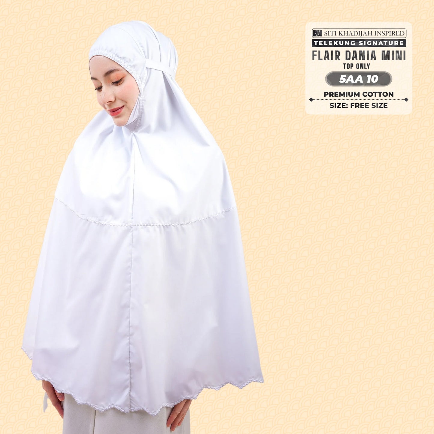 Telekung Siti Khadijah Flair Dania Mini (Top Only) - Free Woven bag (5AA)