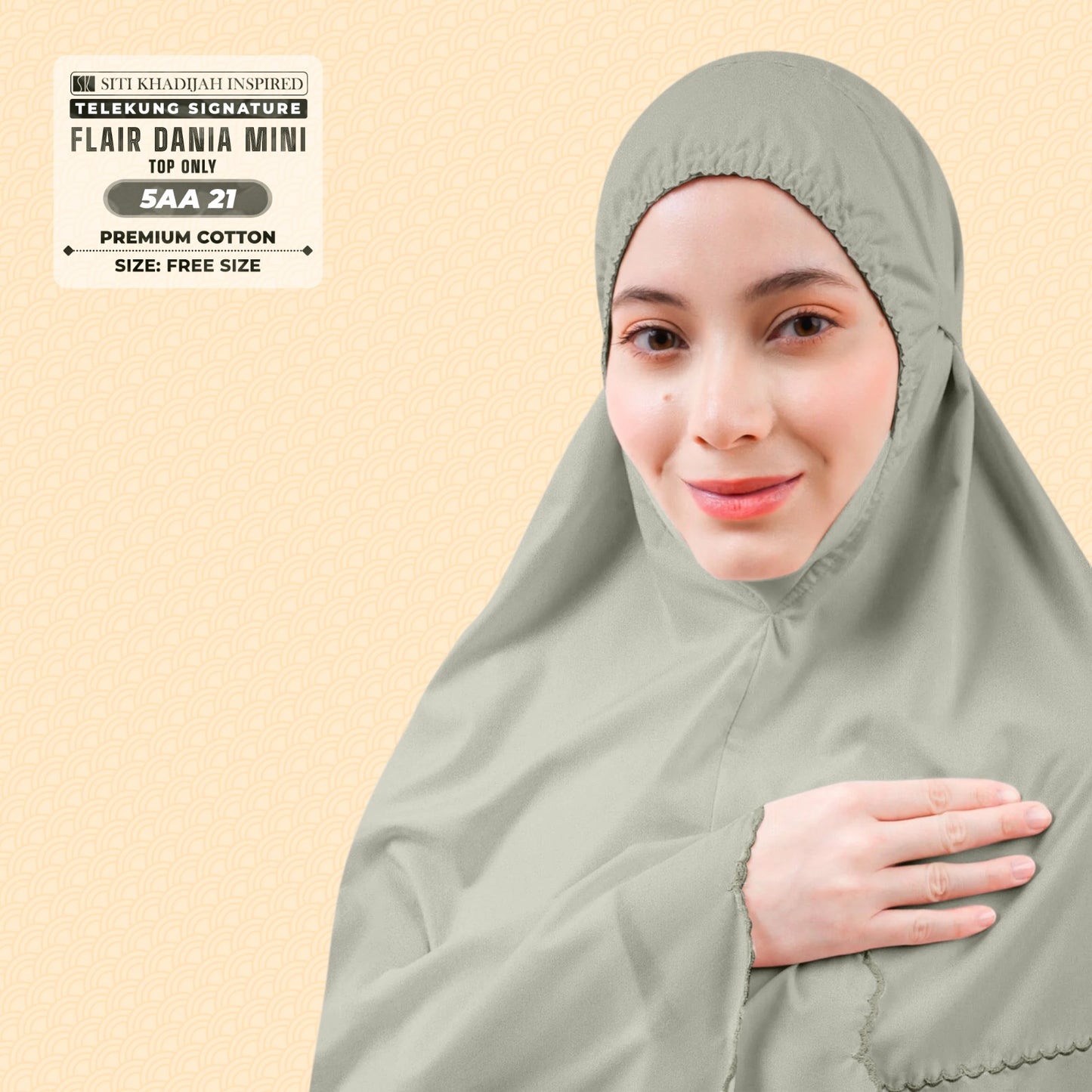 Telekung Siti Khadijah Flair Dania Mini (Top Only) - Free Woven bag (5AA)
