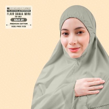 Telekung Siti Khadijah Flair Dania Mini (Top Only) - Free Woven bag (5AA)