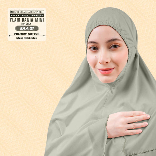 Telekung Siti Khadijah Flair Dania Mini (Top Only) - Free Woven bag (5AA)