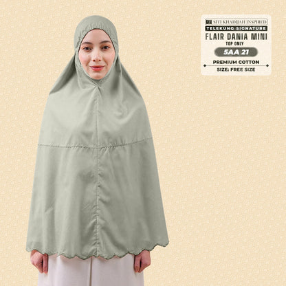 Telekung Siti Khadijah Flair Dania Mini (Top Only) - Free Woven bag (5AA)