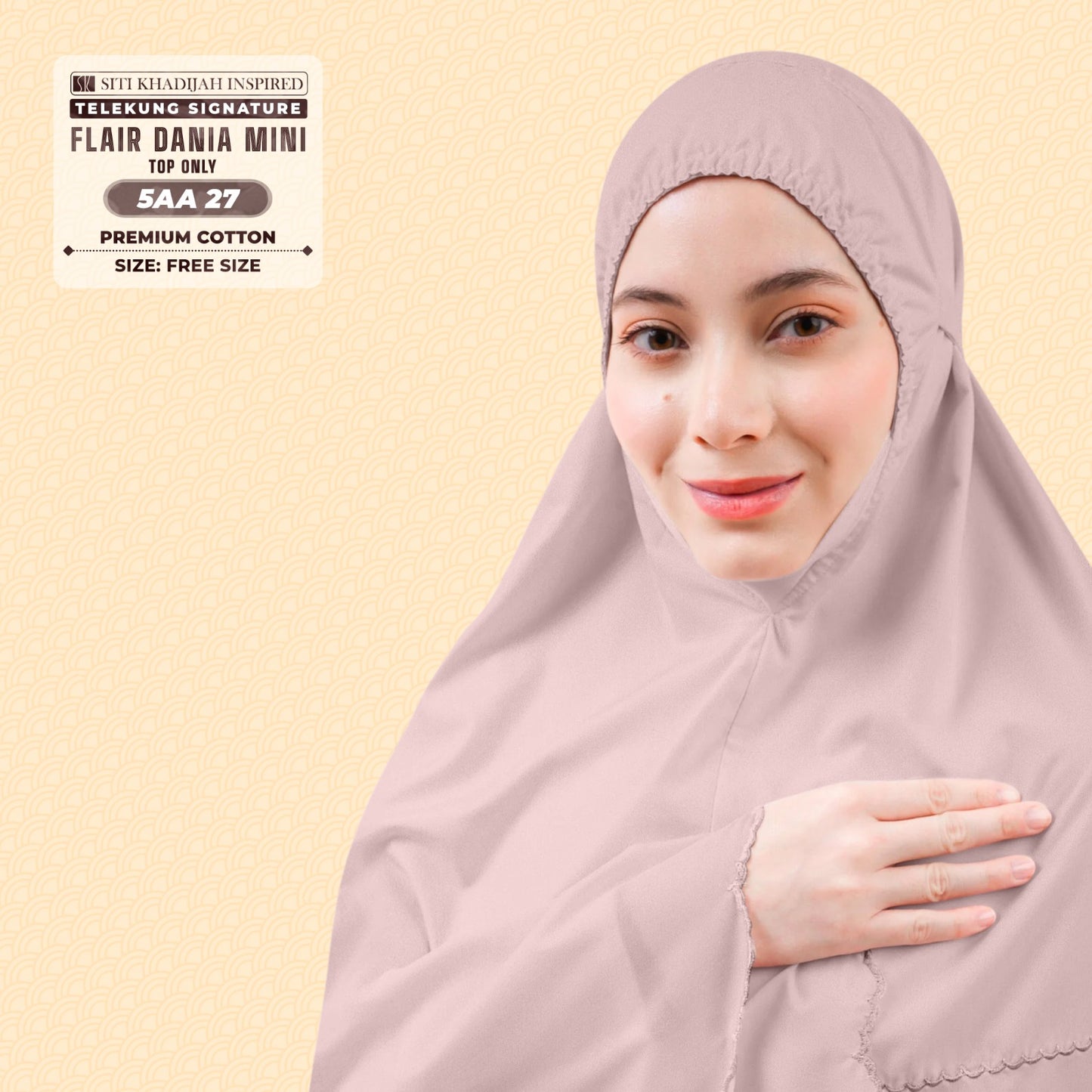Telekung Siti Khadijah Flair Dania Mini (Top Only) - Free Woven bag (5AA)
