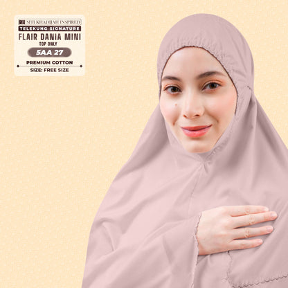 Telekung Siti Khadijah Flair Dania Mini (Top Only) - Free Woven bag (5AA)