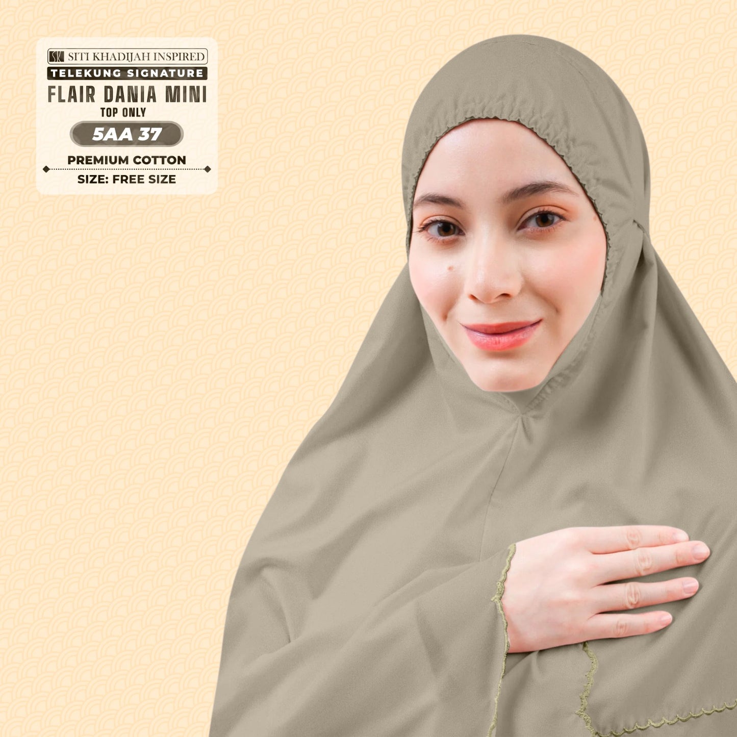 Telekung Siti Khadijah Flair Dania Mini (Top Only) - Free Woven bag (5AA)