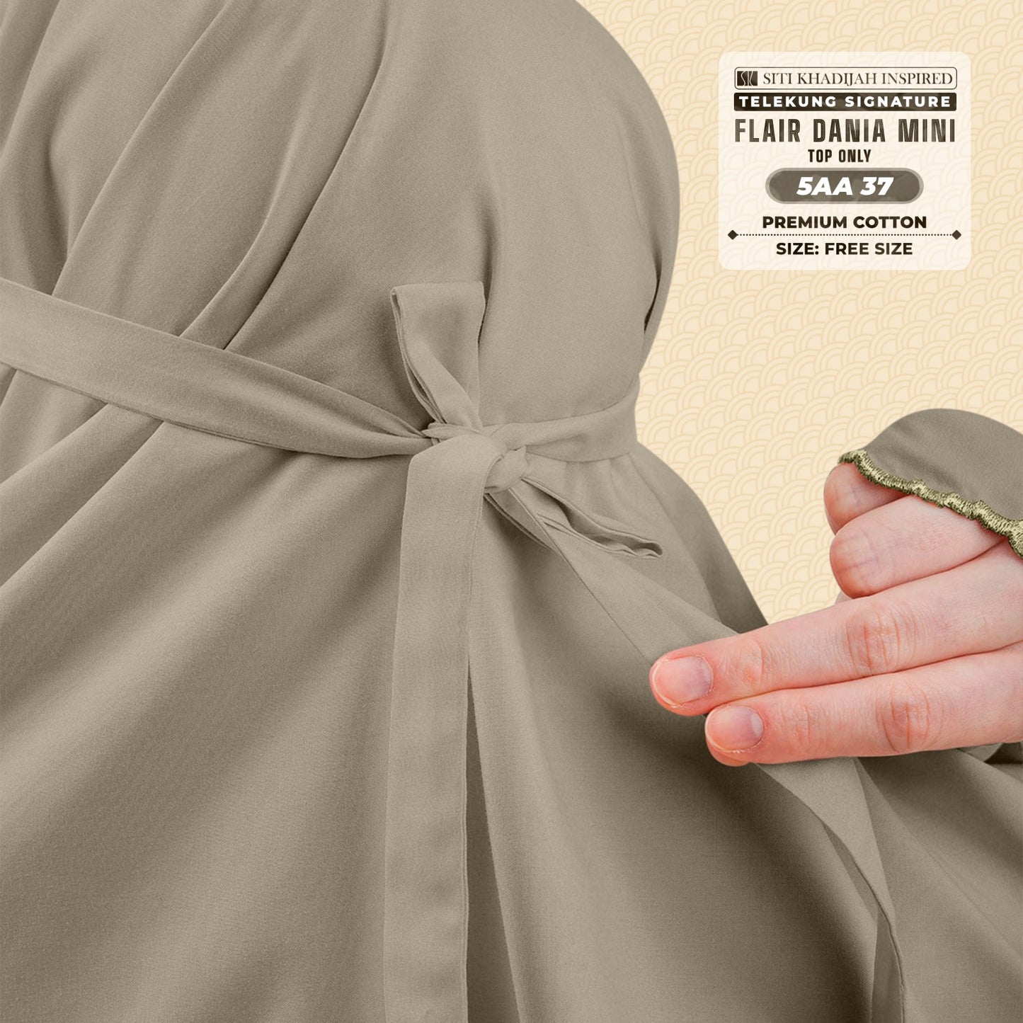 Telekung Siti Khadijah Flair Dania Mini (Top Only) - Free Woven bag (5AA)