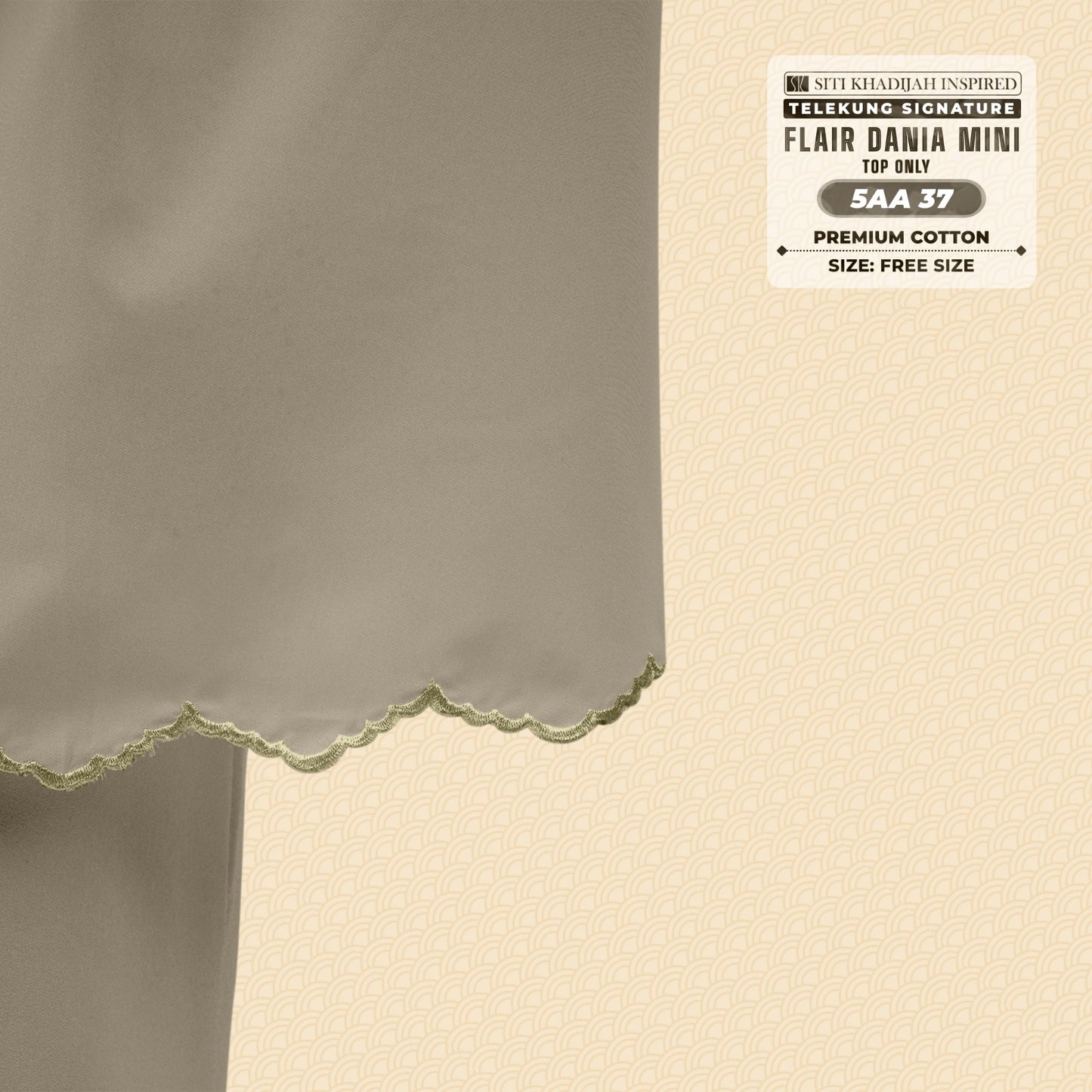 Telekung Siti Khadijah Flair Dania Mini (Top Only) - Free Woven bag (5AA)