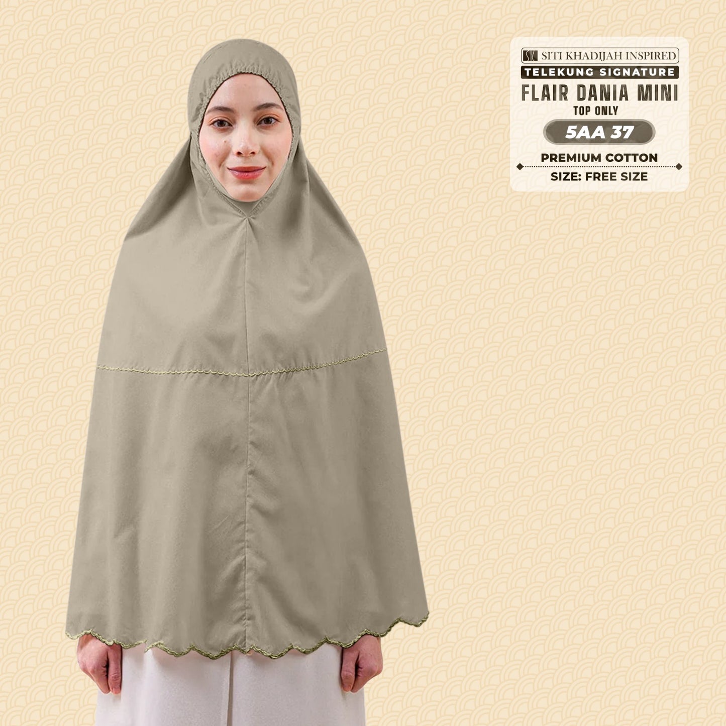 Telekung Siti Khadijah Flair Dania Mini (Top Only) - Free Woven bag (5AA)