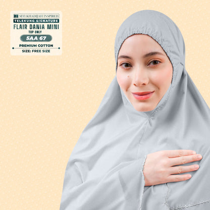 Telekung Siti Khadijah Flair Dania Mini (Top Only) - Free Woven bag (5AA)