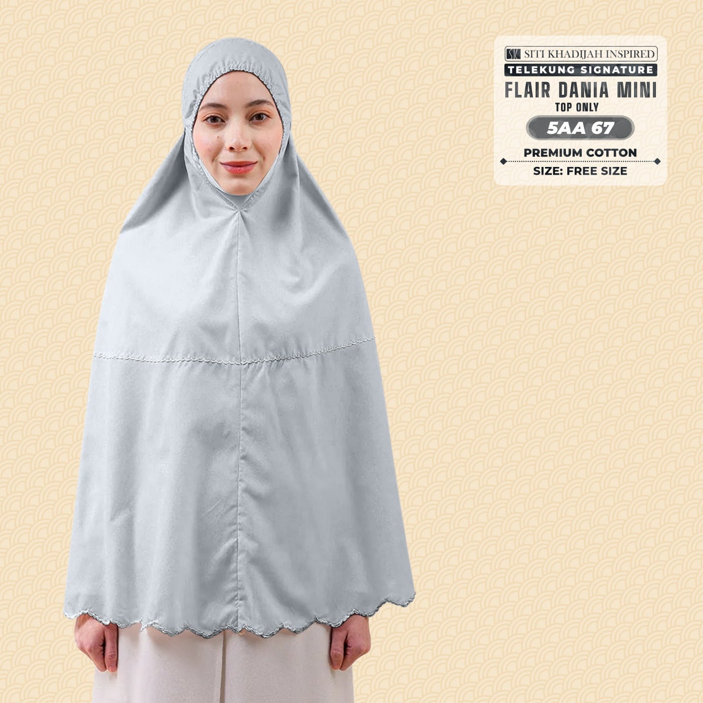 Telekung Siti Khadijah Flair Dania Mini (Top Only) - Free Woven bag (5AA)