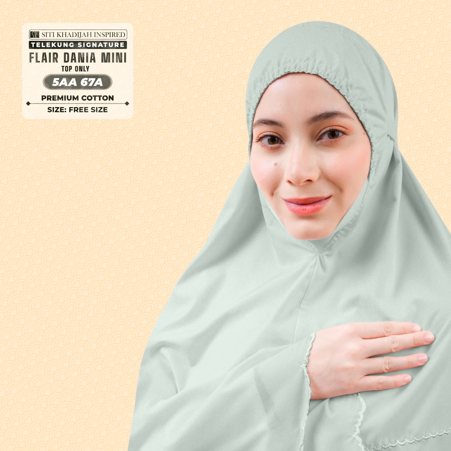 Telekung Siti Khadijah Flair Dania Mini (Top Only) - Free Woven bag (5AA)
