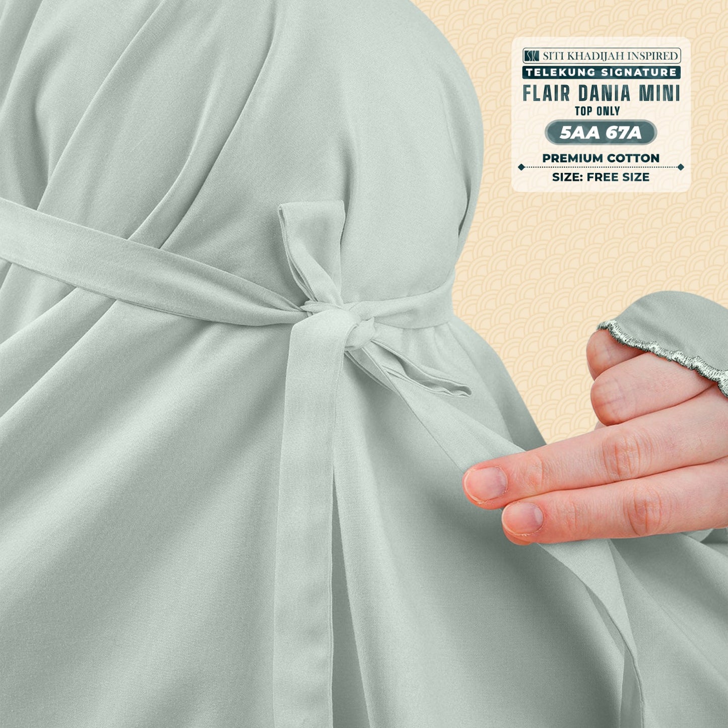Telekung Siti Khadijah Flair Dania Mini (Top Only) - Free Woven bag (5AA)