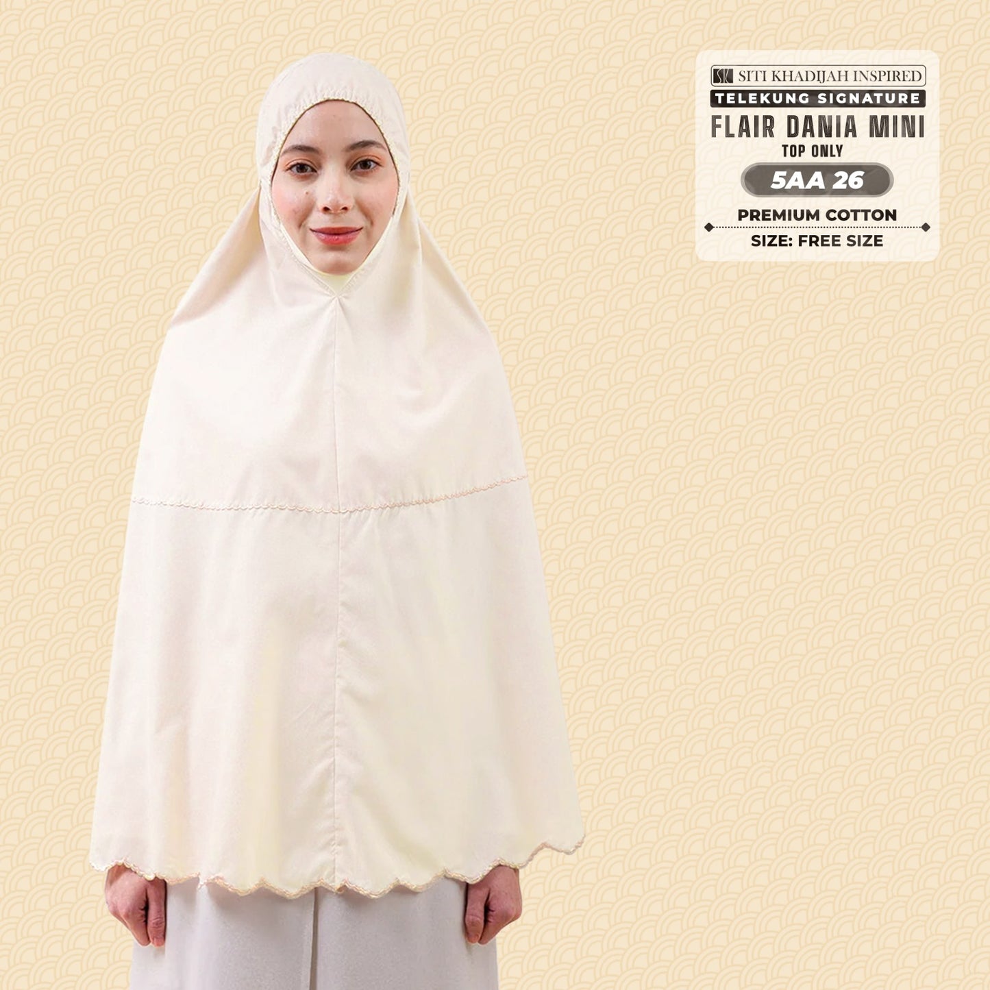 Telekung Siti Khadijah Flair Dania Mini (Top Only) - Free Woven bag (5AA)