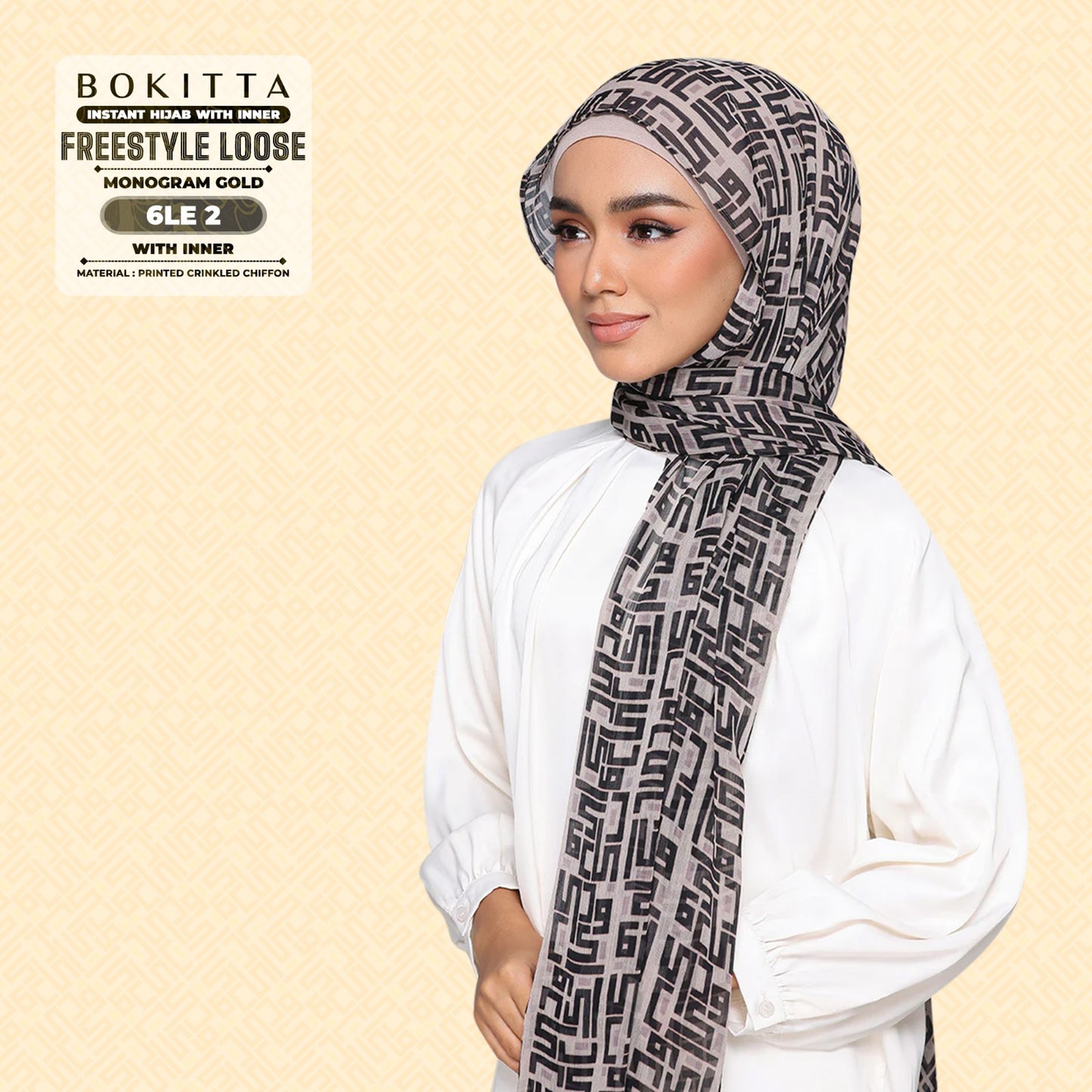 Bokitta Inspired Monogram 2 In Gold Collection - Free Box