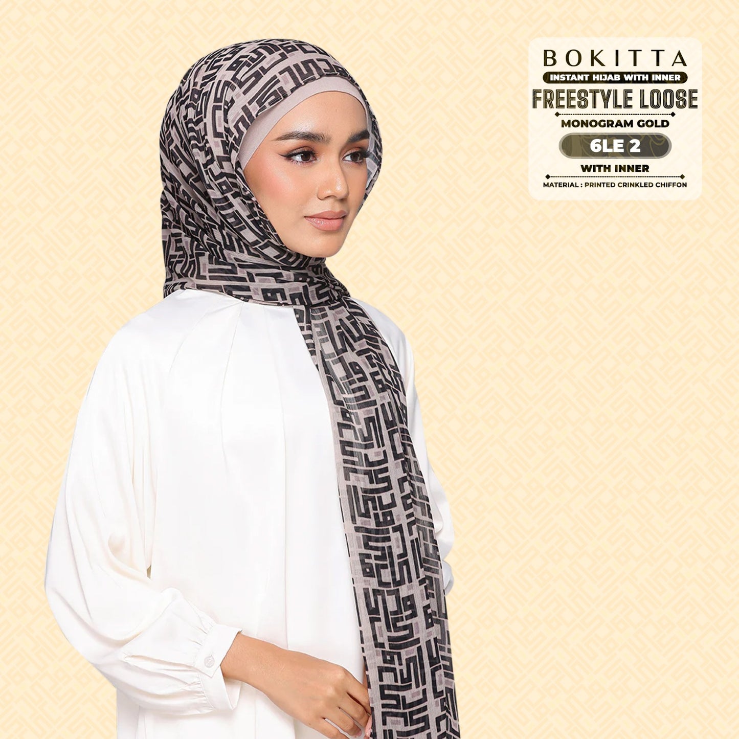 Bokitta Inspired Monogram 2 In Gold Collection - Free Box
