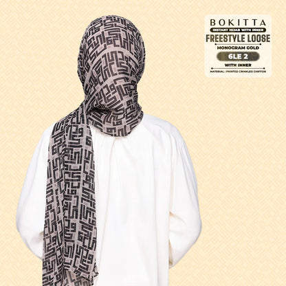 Bokitta Inspired Monogram 2 In Gold Collection - Free Box