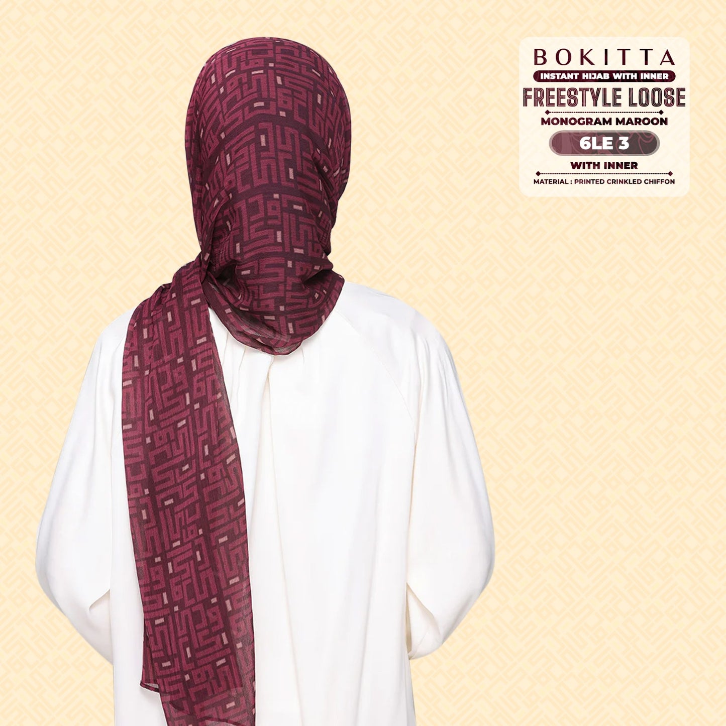 Bokitta Inspired Monogram 2 In Maroon Collection - Free Box