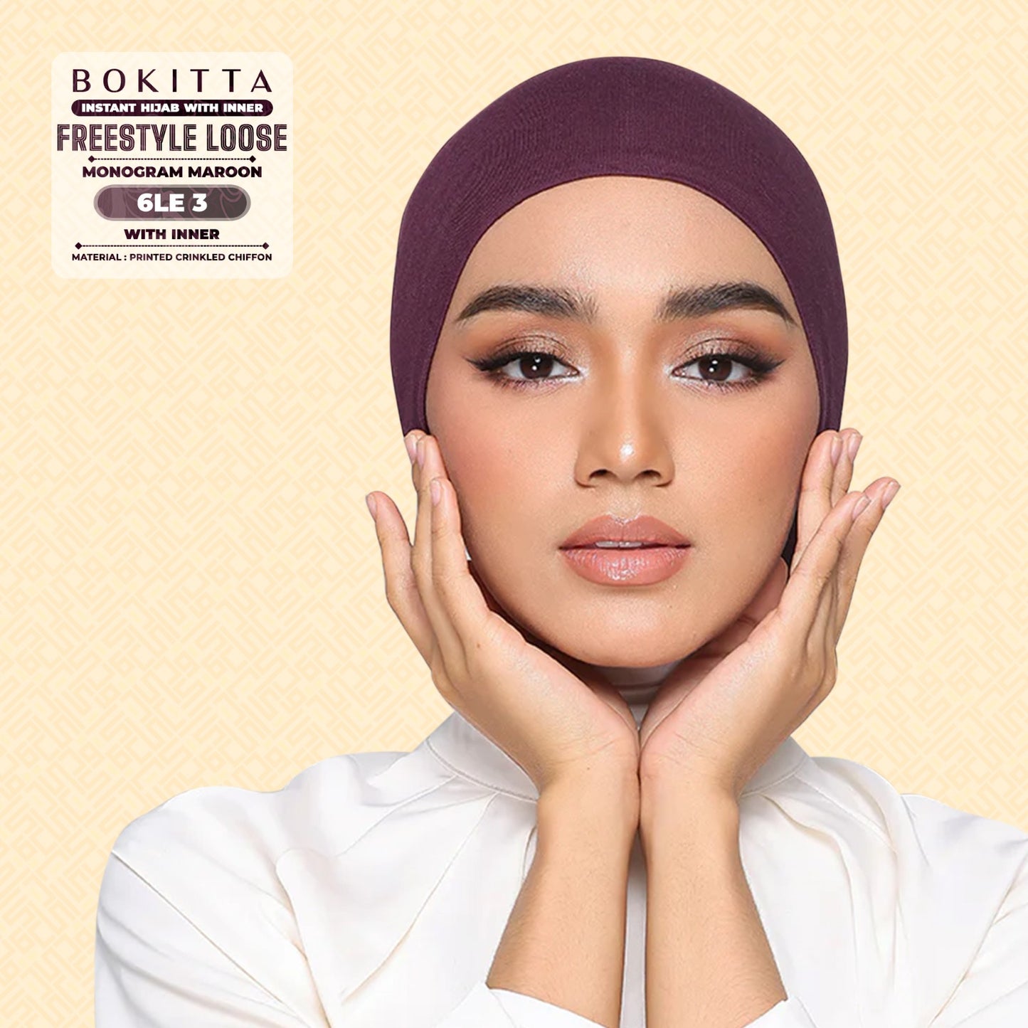 Bokitta Inspired Monogram 2 In Maroon Collection - Free Box