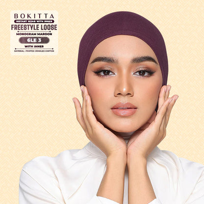 Bokitta Inspired Monogram 2 In Maroon Collection - Free Box