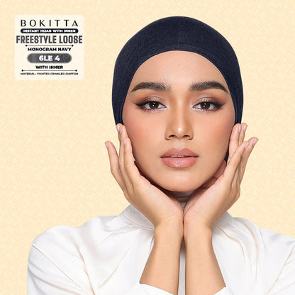 Bokitta Inspired Monogram 2 In Navy Collection - Free Box