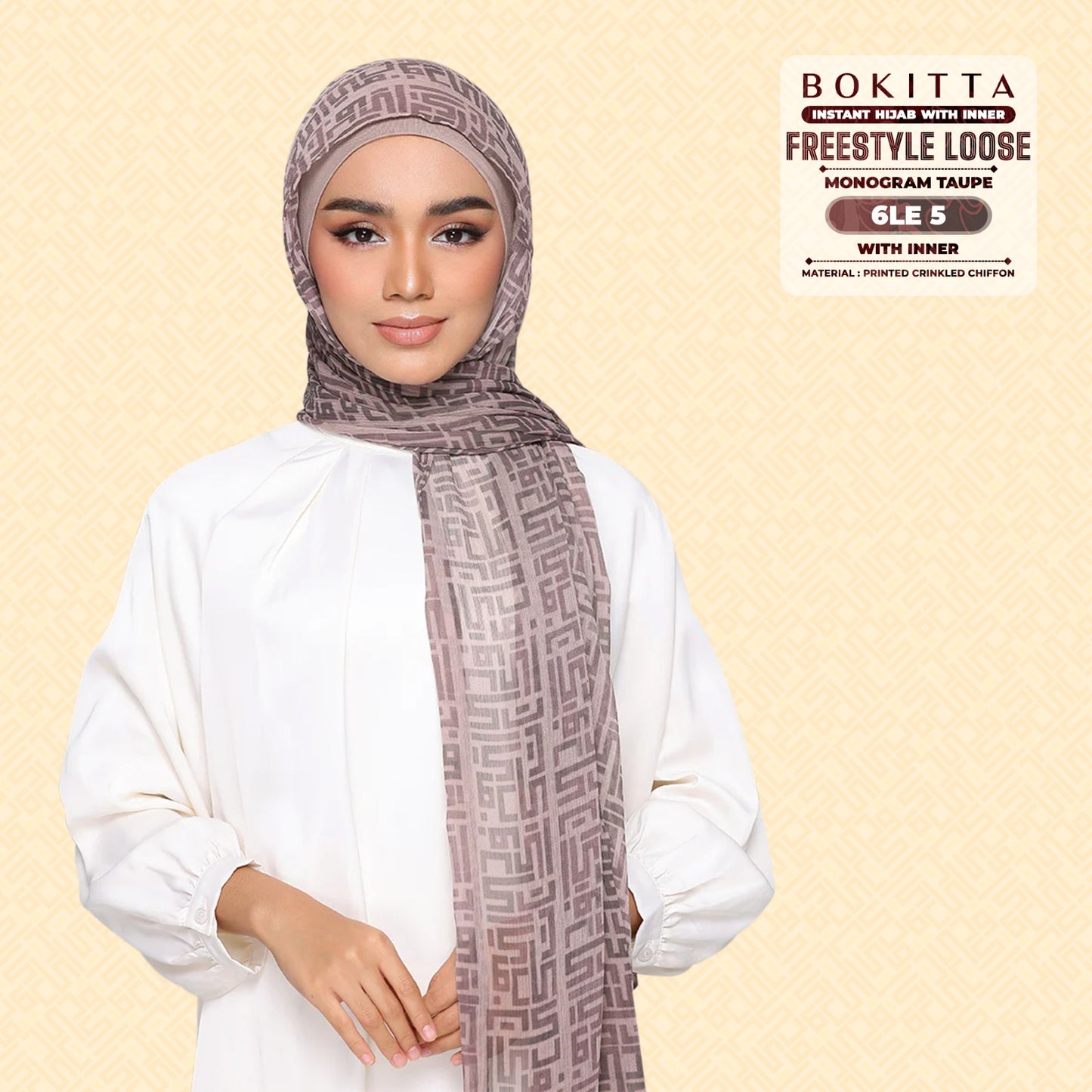 Bokitta Inspired Monogram 2 In Taupe Collection - Free Box