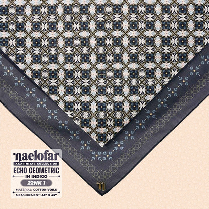 Naelofar Inspired Echo Geometric Cotton Voile SQ (22NK)