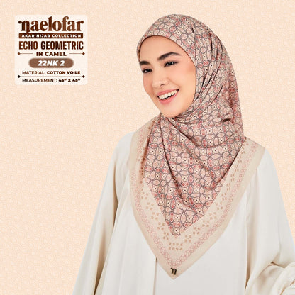 Naelofar Inspired Echo Geometric Cotton Voile SQ (22NK)