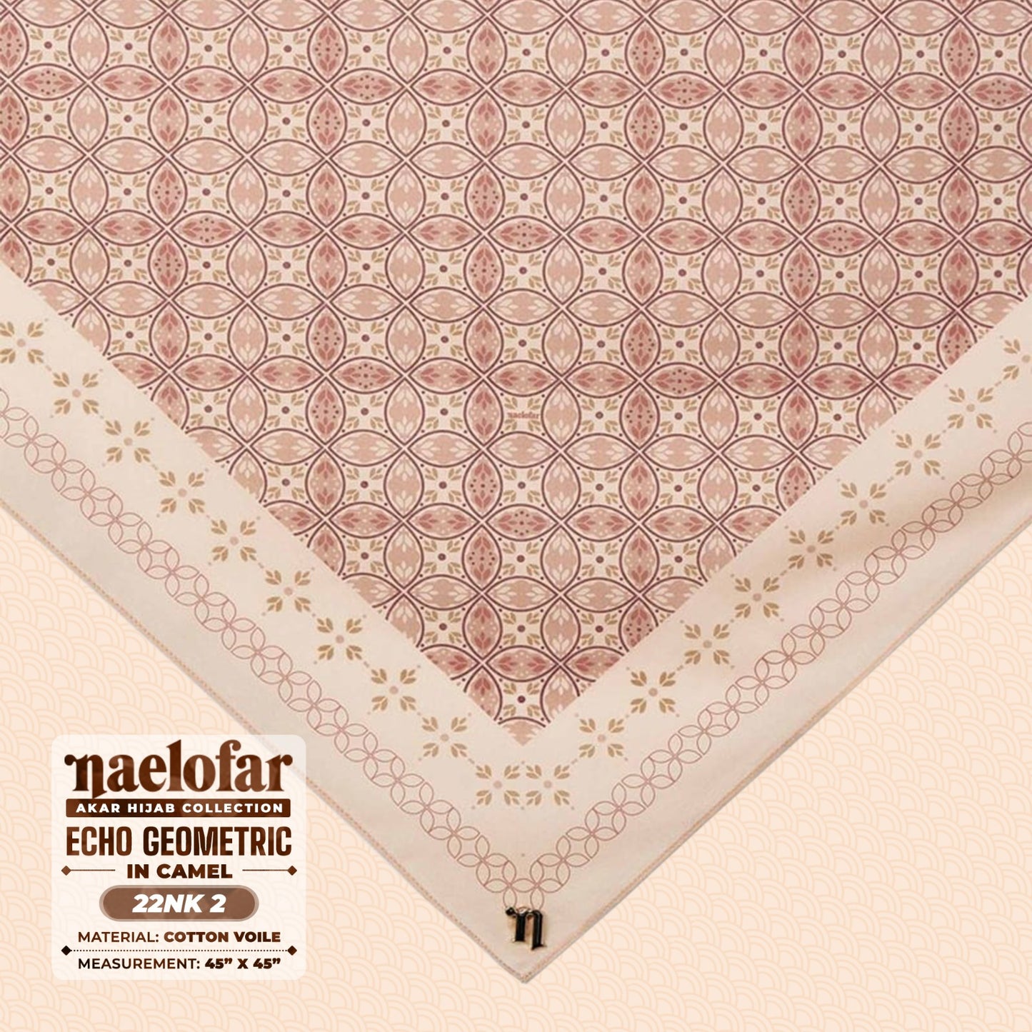 Naelofar Inspired Echo Geometric Cotton Voile SQ (22NK)