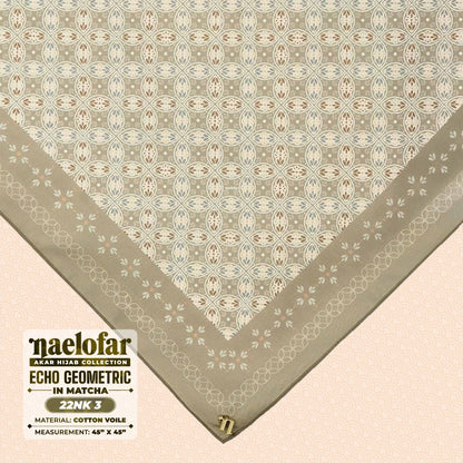 Naelofar Inspired Echo Geometric Cotton Voile SQ (22NK)