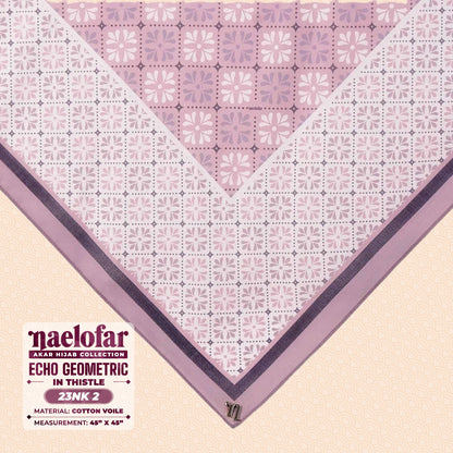 Naelofar Inspired Echo Geometric Printed Cotton Voile SQ (23NK)