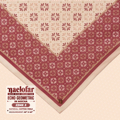 Naelofar Inspired Echo Geometric Printed Cotton Voile SQ (23NK)