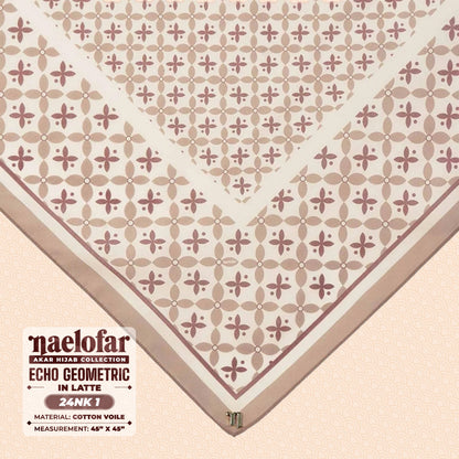 Naelofar Inspired Echo Geometric Printed Cotton Voile SQ (24NK)