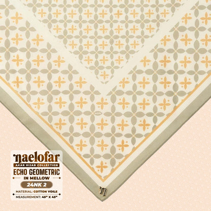 Naelofar Inspired Echo Geometric Printed Cotton Voile SQ (24NK)