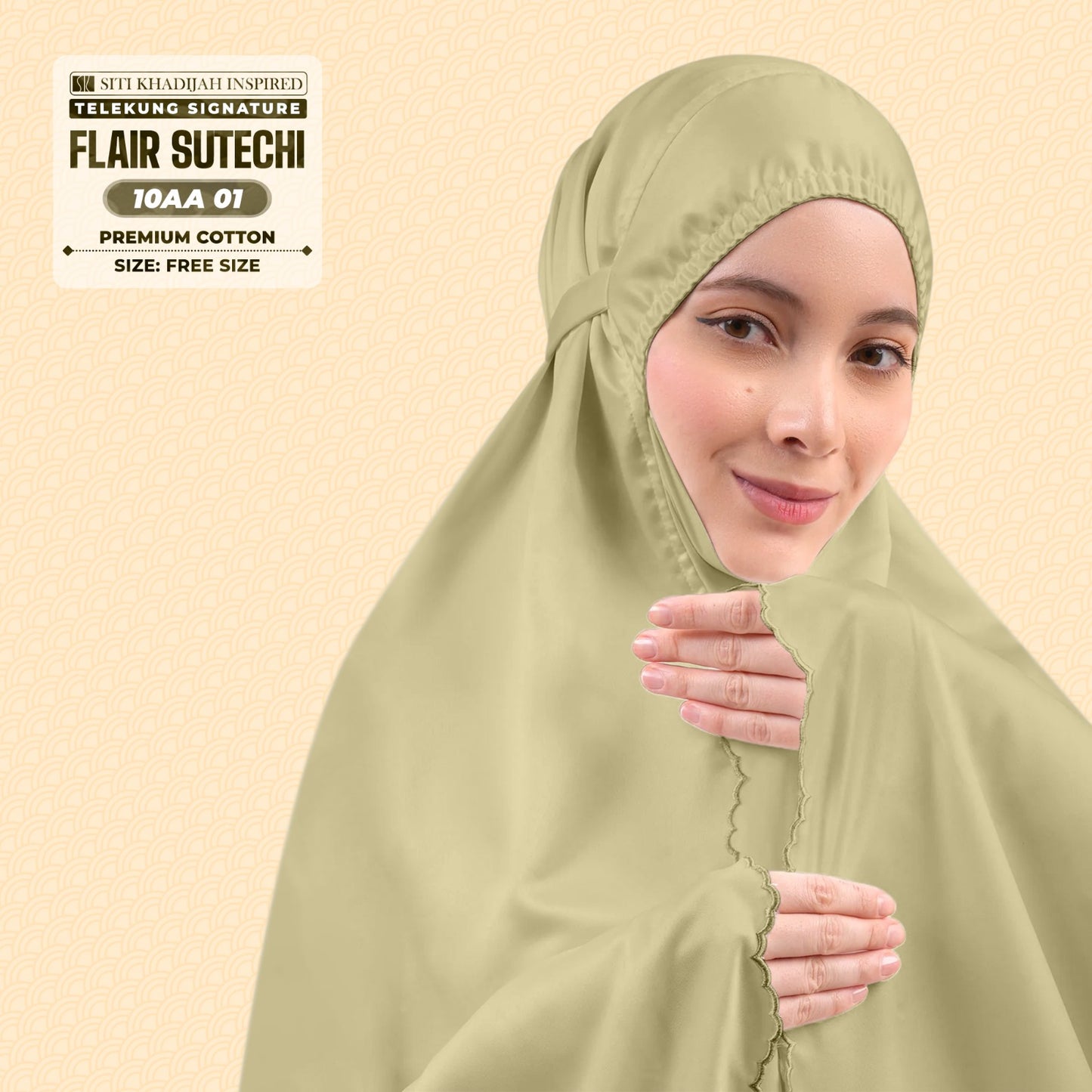 Siti Khadijah Inspired Telekung Flair Sutechi Collection - Free Woven Bag (10AA)