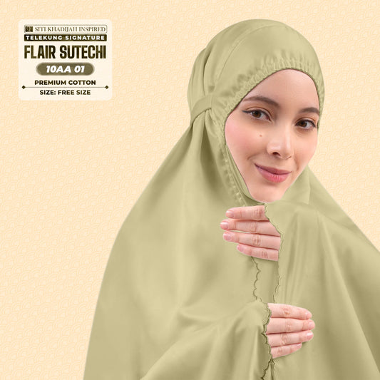 Siti Khadijah Inspired Telekung Flair Sutechi Collection - Free Woven Bag (10AA)
