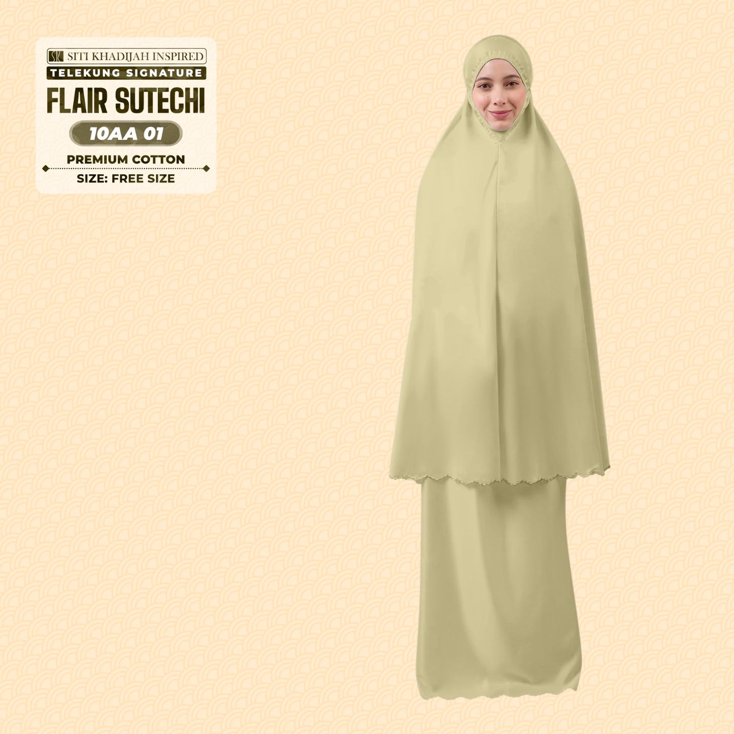 Siti Khadijah Inspired Telekung Flair Sutechi Collection - Free Woven Bag (10AA)