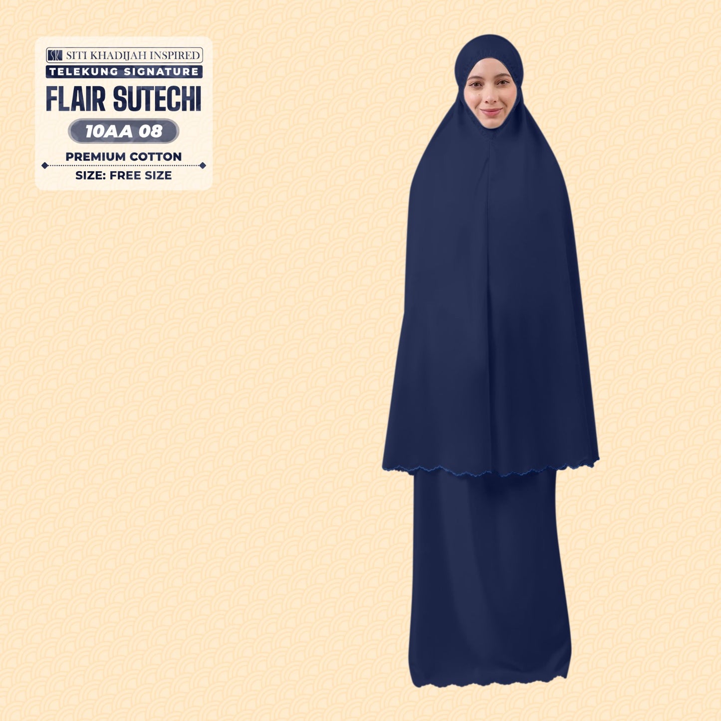 Siti Khadijah Inspired Telekung Flair Sutechi Collection - Free Woven Bag (10AA)